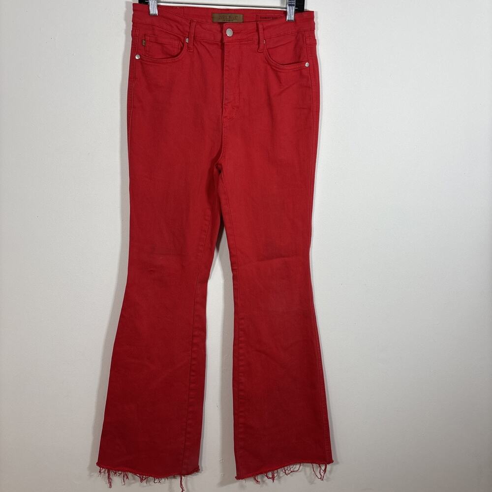 Judy Blue Red High-Rise Flare Jeans